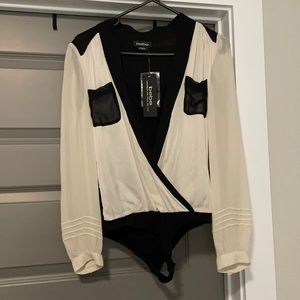 Sheer sleeve bodysuit
